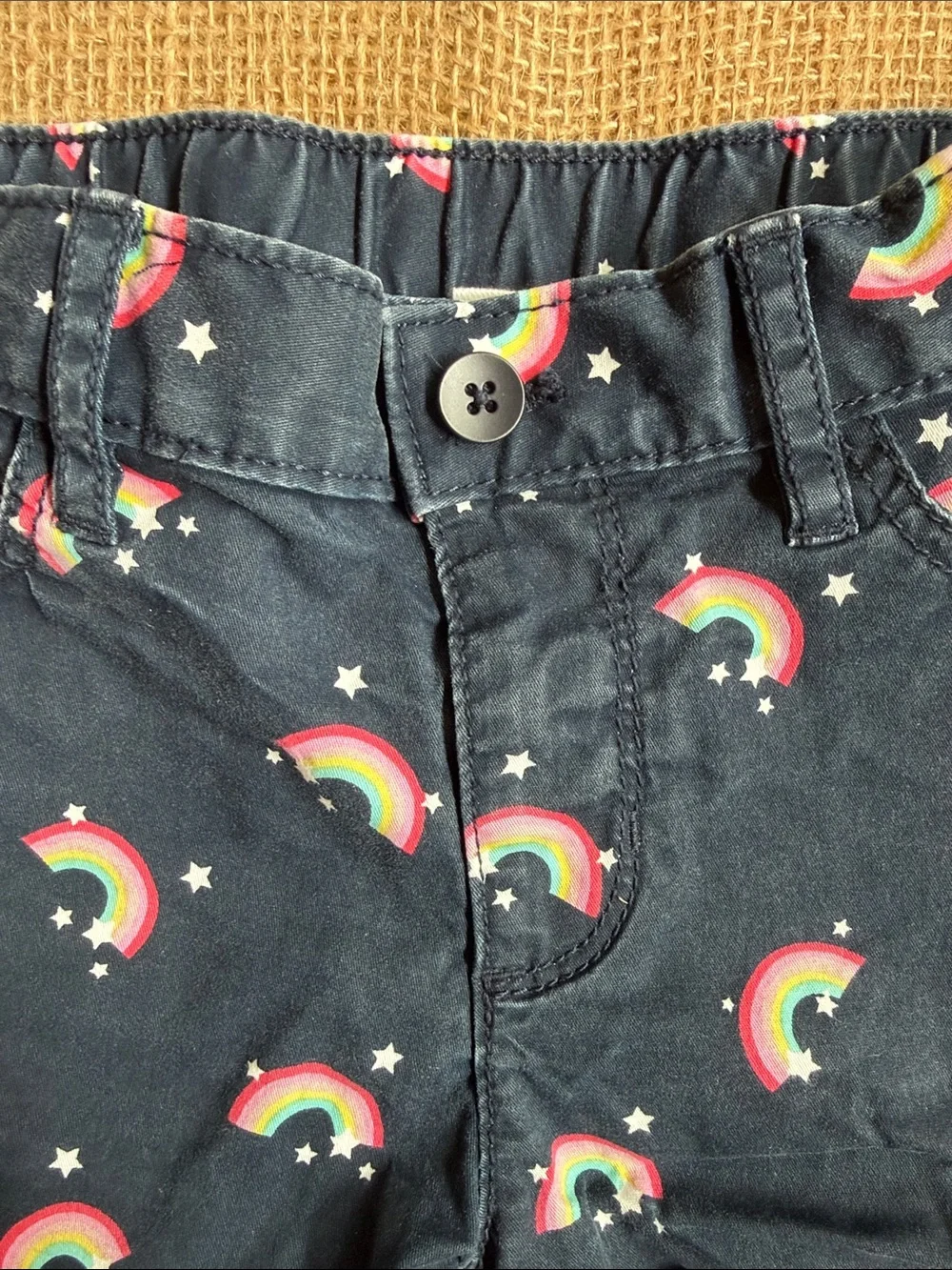 GAP Navy Girls' Rainbow Print Shorts